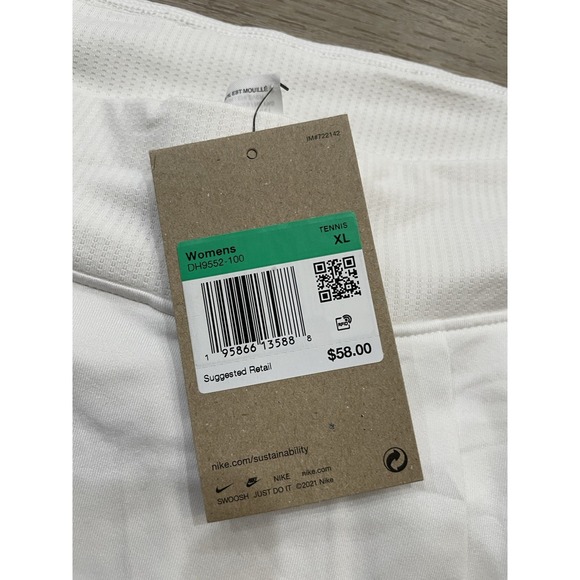 NWT Nike Dri-FIT Tennis Skirt Womens XL White Athletic Pickle Ball Skort READ - Picture 4 of 9